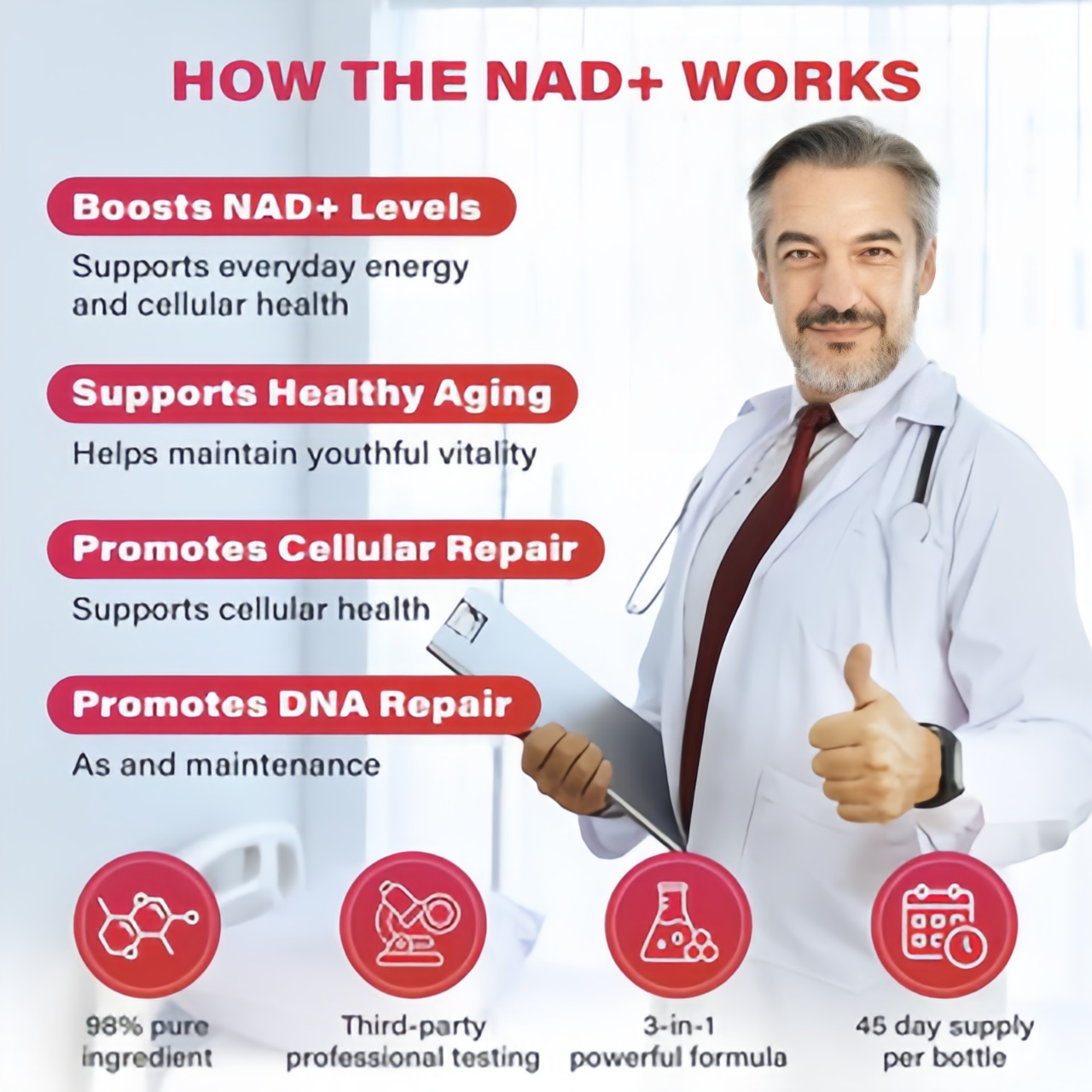 Zooone NR1000-NAD+ Berry Flavor Drink Mix for SkinAging Support, Energy, and Focus-30 Pack