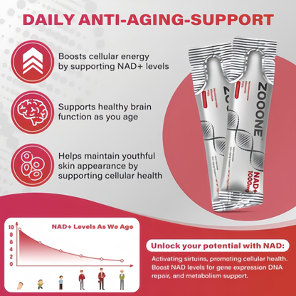 Zooone NR1000-NAD+ Berry Flavor Drink Mix for SkinAging Support, Energy, and Focus-30 Pack